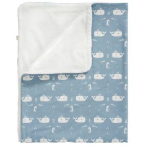 achetez Couverture double face pour poussette baleine en coton bio (80 x 100 cm) Fresk au meilleur prix en promo
