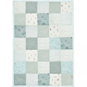achetez Couverture édredon en coton bio patchwork bleu (90 x 120 cm) Cam Cam Copenhagen au meilleur prix en promo