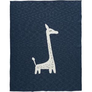 achetez Couverture en coton bio girafe bleu marine (80 x 100 cm) Fresk au meilleur prix en promo