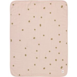 achetez Couverture en mousseline de coton bio Dots rose poudré (75 x 100 cm) Lässig au meilleur prix en promo