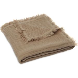 achetez Couverture en mousseline de coton bio Fringe Biscuit (75 x 100 cm) Jollein au meilleur prix en promo