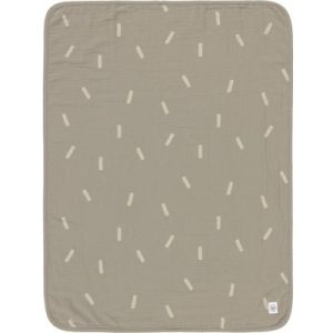 achetez Couverture en mousseline de coton bio Petits traits olive (75 x 100 cm) Lässig au meilleur prix en promo