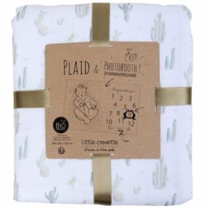 achetez Couverture étapes de bébé Cactus (80 x 120 cm) Little Crevette au meilleur prix en promo