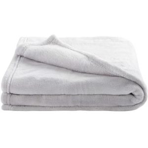 achetez Couverture microfibre Microdoux gris perle (75 x 100 cm) Domiva au meilleur prix en promo