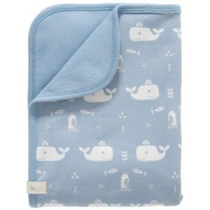 achetez Couverture pour bébé baleine bleue en coton bio (80 x 100 cm) Fresk au meilleur prix en promo