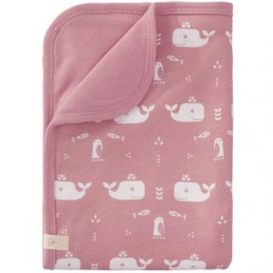 achetez Couverture pour bébé baleine rose en coton bio (80 x 100 cm) Fresk au meilleur prix en promo