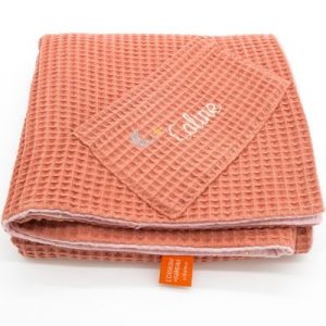 achetez Couverture réversible en nid d'abeille Marsala personnalisable (95 x 70 cm) L'oiseau bateau au meilleur prix en promo