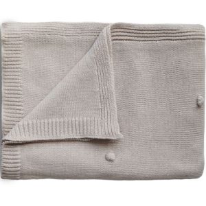 achetez Couverture tricotée en coton bio Textured Dots Off White Melange (80 x 100 cm) Mushie au meilleur prix en promo