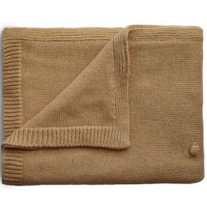achetez Couverture tricotée en coton bio Textured dots Mustard (100 x 80 cm) Mushie au meilleur prix en promo