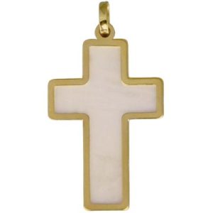 achetez Croix personnalisable 25 x 17 mm (or jaune 750° et nacre) Aubry-Cadoret au meilleur prix en promo