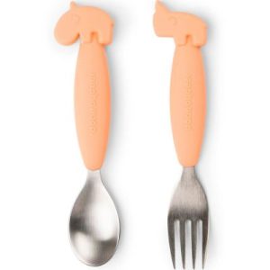 achetez Cuillère et fourchette Easy-grip Deer friends corail Done by Deer au meilleur prix en promo