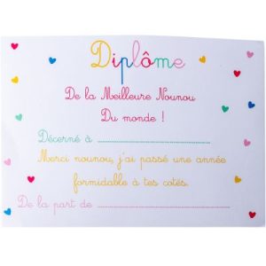 achetez Diplôme de la Meilleure Nounou du Monde Arty Fêtes Factory au meilleur prix en promo
