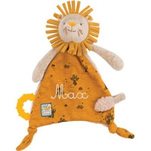 achetez Doudou attache sucette lion Sous mon baobab (personnalisable) Moulin Roty au meilleur prix en promo