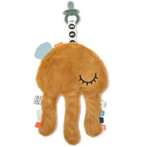 achetez Doudou attache sucette méduse jaune réversible Jelly Done by Deer au meilleur prix en promo