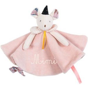 achetez Doudou attache tétine Souris rose Il était une fois (personnalisable) Moulin Roty au meilleur prix en promo
