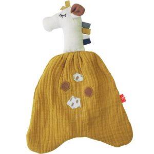 achetez Doudou plat Girafe moutarde (30 cm) Kikadu au meilleur prix en promo