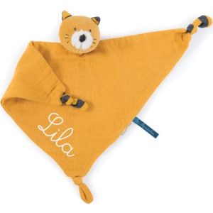 achetez Doudou plat Lulu le chatLes Moustaches (personnalisable) Moulin Roty au meilleur prix en promo
