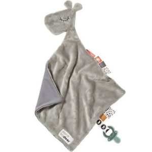 achetez Doudou plat attache sucette Raffi la girafe gris (30 cm) Done by Deer au meilleur prix en promo