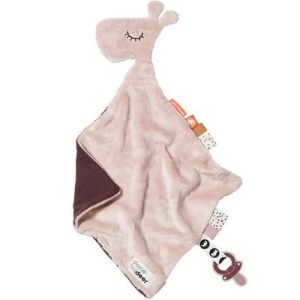 achetez Doudou plat attache sucette Raffi la girafe rose (30 cm) Done by Deer au meilleur prix en promo