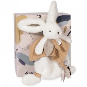 achetez Doudou plat avec coffret lapin beige Happy Wild Doudou et Compagnie au meilleur prix en promo