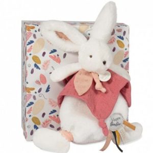 achetez Doudou plat avec coffret lapin corail Happy Boho Doudou et Compagnie au meilleur prix en promo
