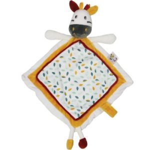achetez Doudou plat carré attache sucette zèbre Kolala et sa tribu Trois Kilos Sept au meilleur prix en promo