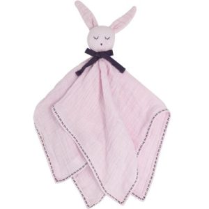 achetez Doudou plat en coton bio Lapin rose Kadolis au meilleur prix en promo