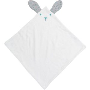 achetez Doudou plat en coton bio Sacha le lapin turquoise Kadolis au meilleur prix en promo