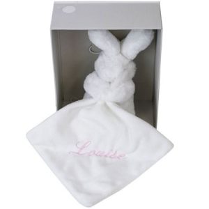 achetez Doudou plat lapin rose (personnalisable) ANVIE au meilleur prix en promo
