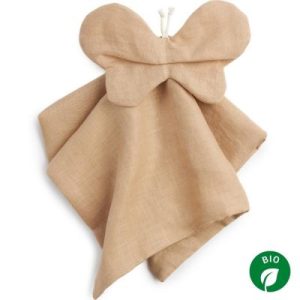achetez Doudou plat papillon Lin français sand Nobodinoz au meilleur prix en promo