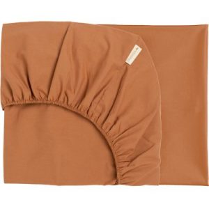 achetez Drap housse Tibet Sienna Brown (70 x 140 cm) Nobodinoz au meilleur prix en promo