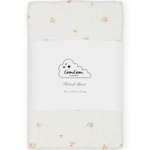 achetez Drap housse en coton bio Poppies Coquelicot (70 x 140 cm) Cam Cam Copenhagen au meilleur prix en promo