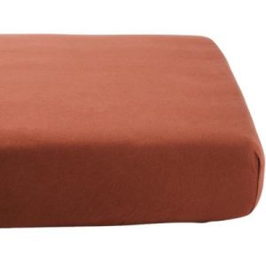achetez Drap housse en coton bio Terracotta (60 x 120 cm) Kadolis au meilleur prix en promo