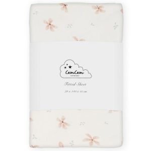 achetez Drap housse en coton bio Windflower Creme (70 x 140 cm) Cam Cam Copenhagen au meilleur prix en promo