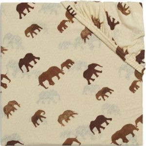 achetez Drap housse pour matelas de parc Savannah éléphant (75 x 95 cm) Jollein au meilleur prix en promo