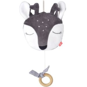 achetez Faon musical à suspendre en coton bio gris (23 cm) Kikadu au meilleur prix en promo