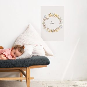 achetez Grande affiche couronne de fleurs Love Liv (60 x 40 cm) Mimi'lou au meilleur prix en promo