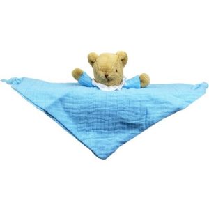 achetez Hochet doudou plat triangle ours en coton bio bleu ciel (20 cm) Trousselier au meilleur prix en promo