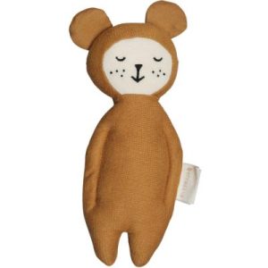 achetez Hochet en coton bio ours ocre (17 cm) Fabelab au meilleur prix en promo