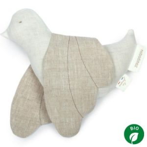 achetez Hochet oiseau Lin français off white (21 cm) Nobodinoz au meilleur prix en promo