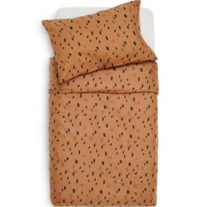 achetez Housse de couette + taie d'oreiller Spot Caramel (100 x 140 cm) Jollein au meilleur prix en promo