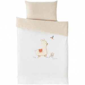 achetez Housse de couette + taie lama Sacha (100 x 140 cm) Noukie's au meilleur prix en promo