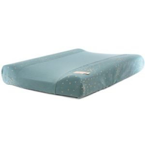 achetez Housse de matelas à langer Calma Gold Confetti vert (70 x 50 cm) Nobodinoz au meilleur prix en promo