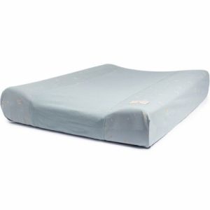 achetez Housse de matelas à langer Calma Willow Soft Blue (50 x 70 cm) Nobodinoz au meilleur prix en promo