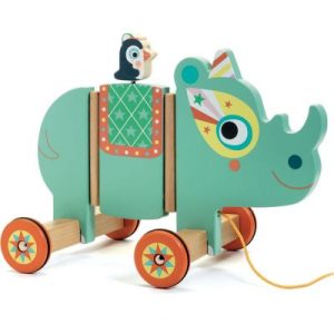 achetez Jouet à tirer rhinocéros Vilma Djeco au meilleur prix en promo