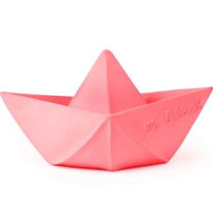 achetez Jouet de bain bateau origami latex d'hévéa rose Oli & Carol au meilleur prix en promo