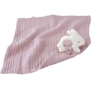 achetez Jouet de dentition avec lange Lapin rose Kikadu au meilleur prix en promo