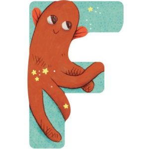 achetez Lettre F en bois Poulpe orange Moulin Roty au meilleur prix en promo