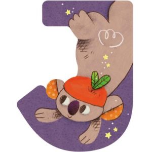 achetez Lettre J en bois Koala violet Moulin Roty au meilleur prix en promo