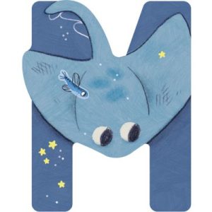 achetez Lettre M en bois Raie bleue Moulin Roty au meilleur prix en promo